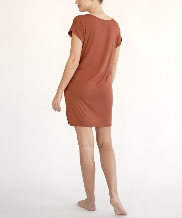 BAMBOO CROP DRESS WITH POCKETS - Pure Serenity DBA