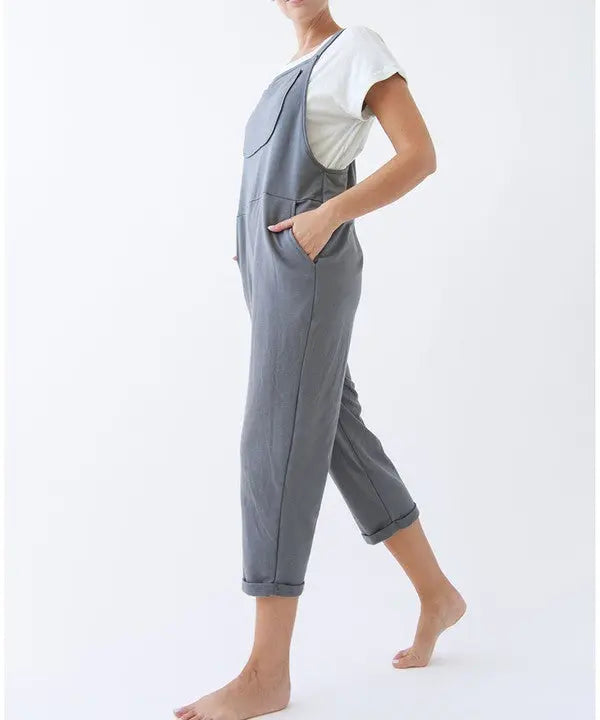 BRUSHED ORGANIC HEMP Relaxed Fit Overalls Fabina