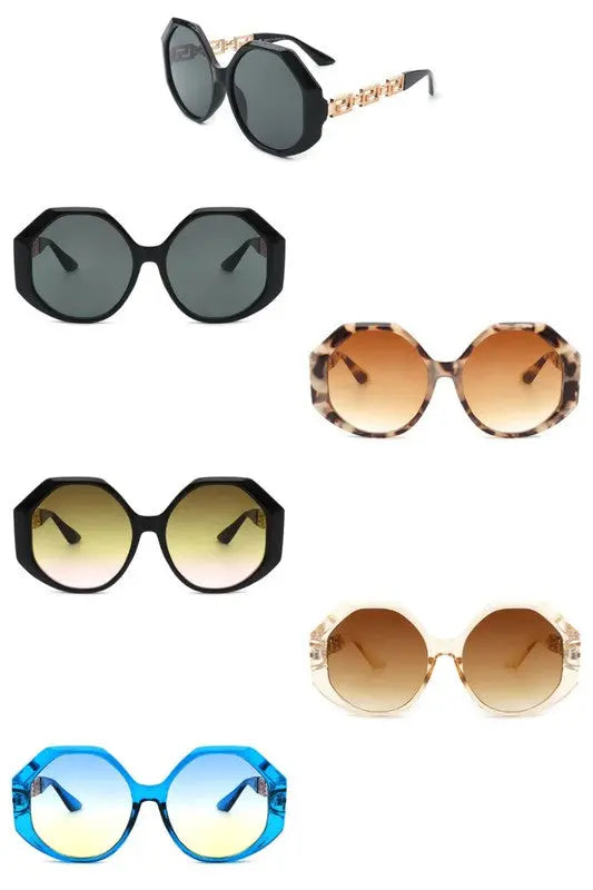 Round Circle Geometric Fashion Oversize Sunglasses Cramilo Eyewear