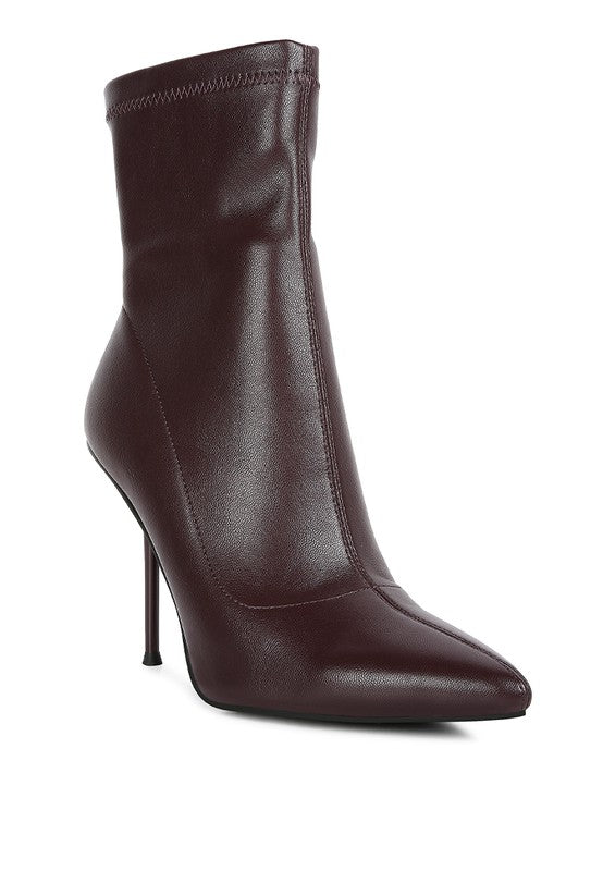 Yolo High Pointed Heeled Ankle Boot - Pure Serenity DBA