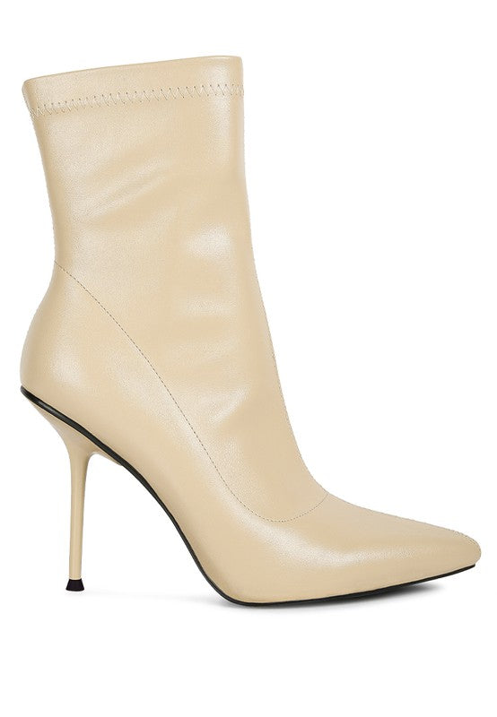 Yolo High Pointed Heeled Ankle Boot - Pure Serenity DBA