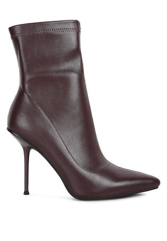 Yolo High Pointed Heeled Ankle Boot - Pure Serenity DBA