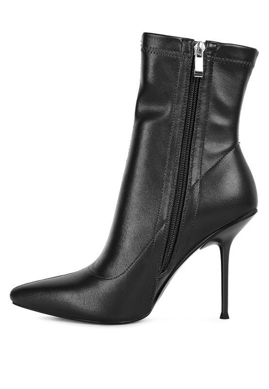 Yolo High Pointed Heeled Ankle Boot - Pure Serenity DBA