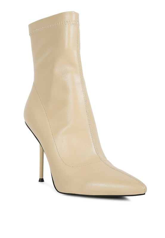 Yolo High Pointed Heeled Ankle Boot - Pure Serenity DBA