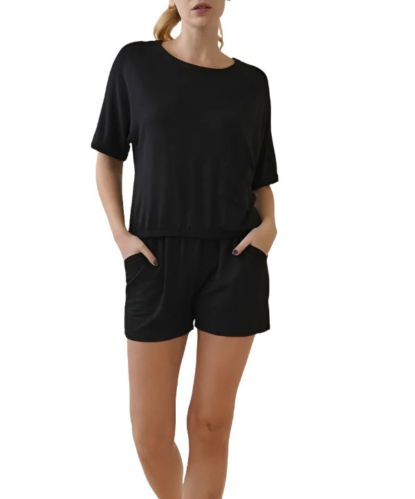 BAMBOO FRENCH TERRY CROP AND SHORTS SET - Pure Serenity DBA