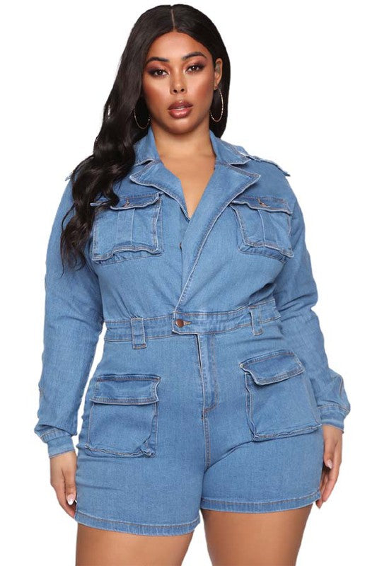 SEXY DENIM ROMPER - Pure Serenity DBA