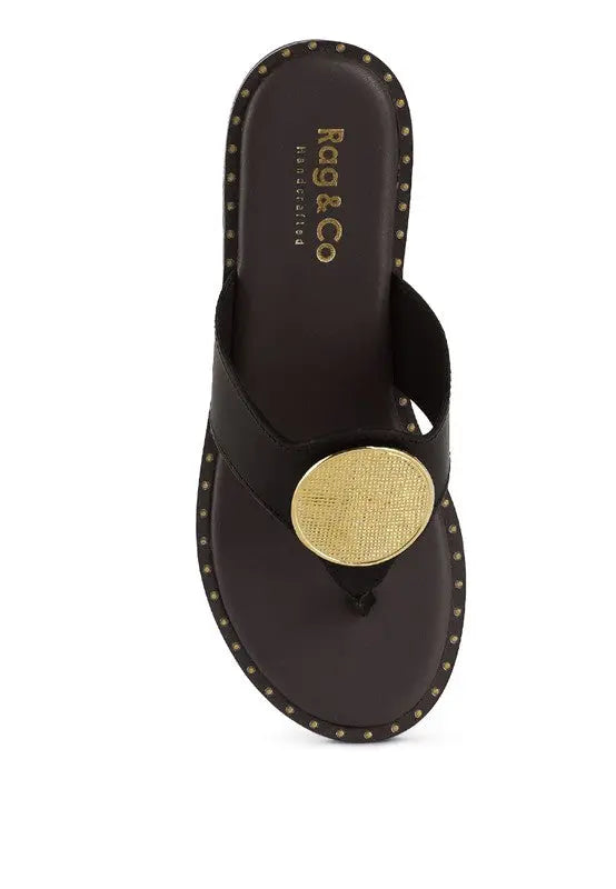 KATHLEEN Embellished Slip-On Thong Sandals Rag Company