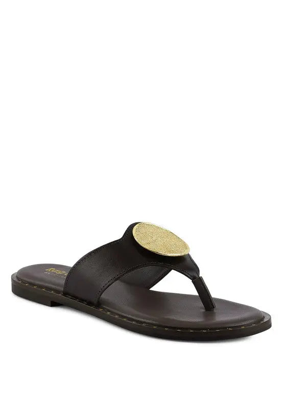 KATHLEEN Embellished Slip-On Thong Sandals Rag Company