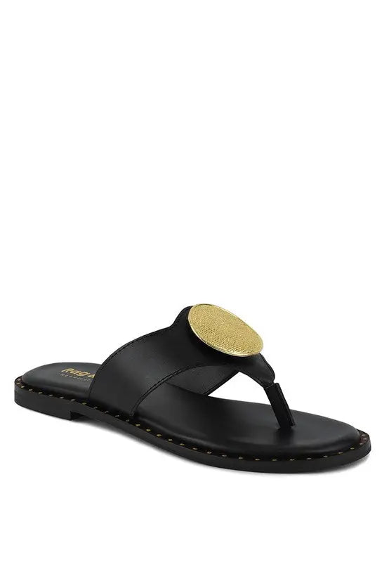 KATHLEEN Embellished Slip-On Thong Sandals Rag Company