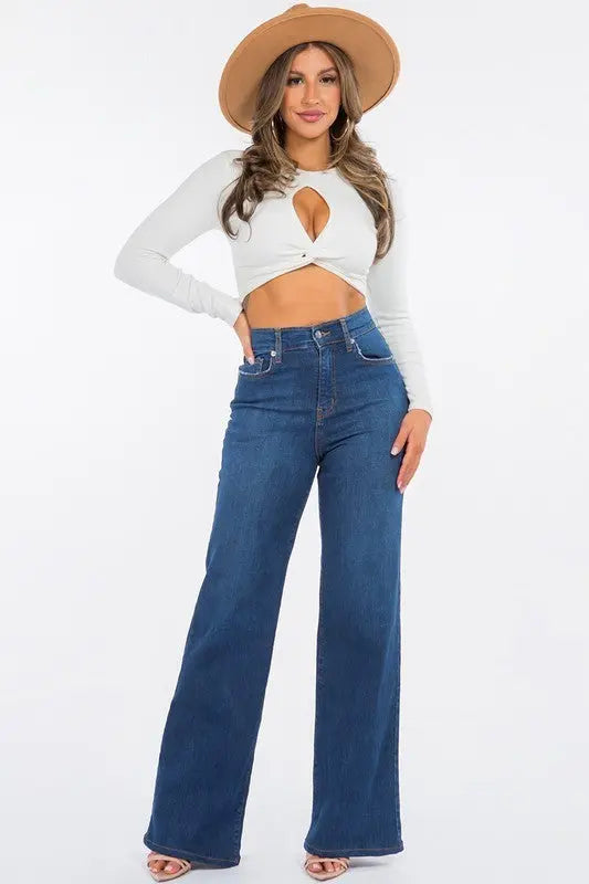 Wide Leg Jean in Dark Wash GJG Denim