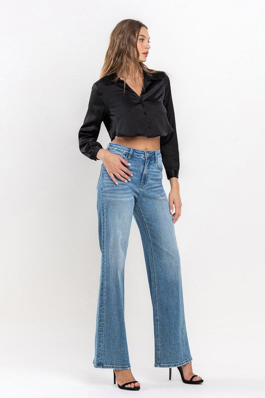 High Rise Wide Leg Jeans - Pure Serenity DBA