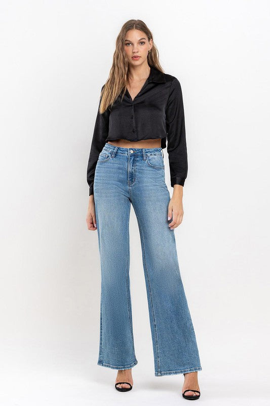 High Rise Wide Leg Jeans - Pure Serenity DBA