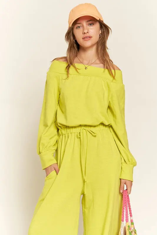 ONE SHOULDER TERRY JUMPSUIT Jade By Jane