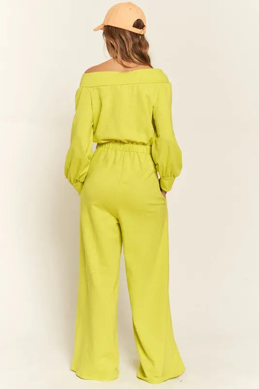 ONE SHOULDER TERRY JUMPSUIT Jade By Jane