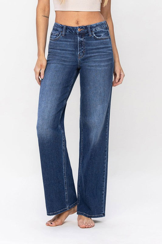 High Rise Loose Fit Jeans - Pure Serenity DBA