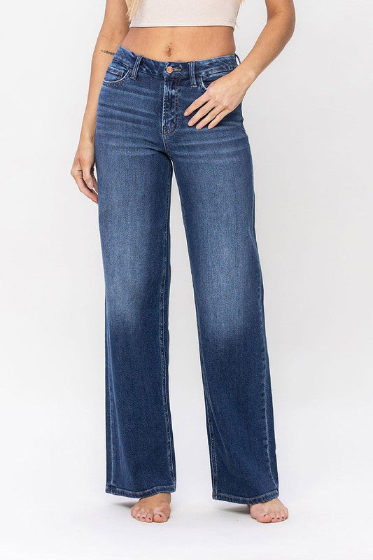 High Rise Loose Fit Jeans - Pure Serenity DBA