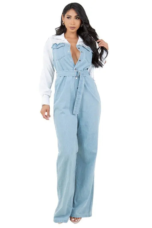 WOMEN FASHION DENIM JUMPSUIT By Claude