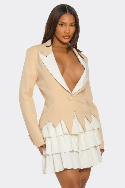 Two-Tone Blazer Dress Athina