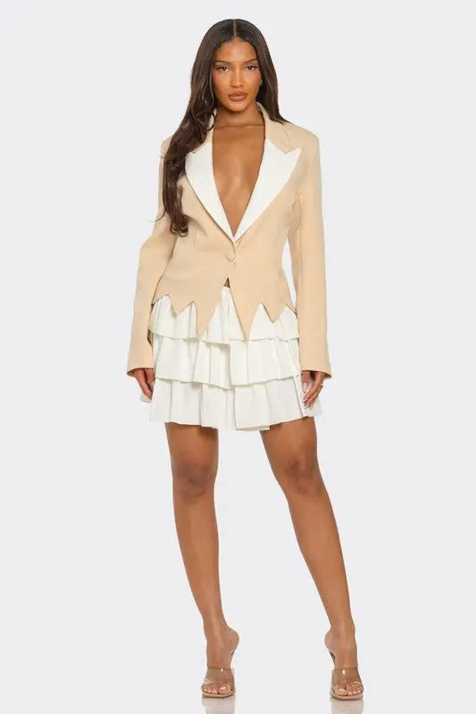 Two-Tone Blazer Dress Athina