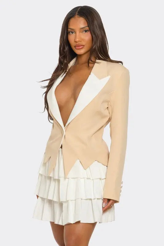 Two-Tone Blazer Dress Athina