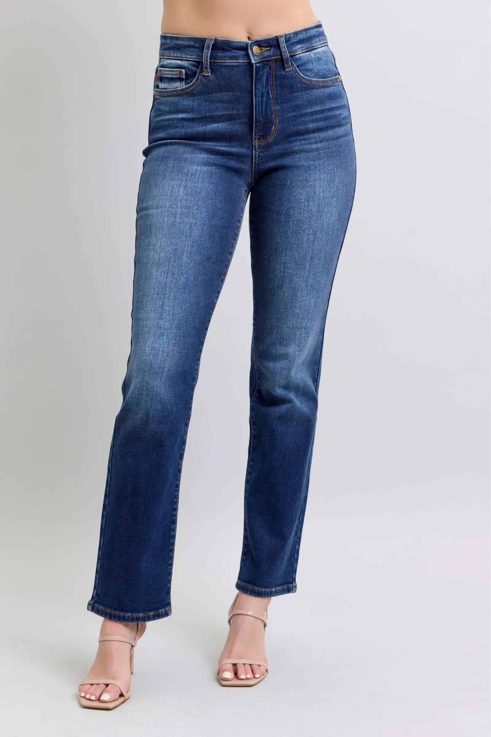 Judy Blue Full Size Washed Straight Leg Jeans with Pockets Trendsi