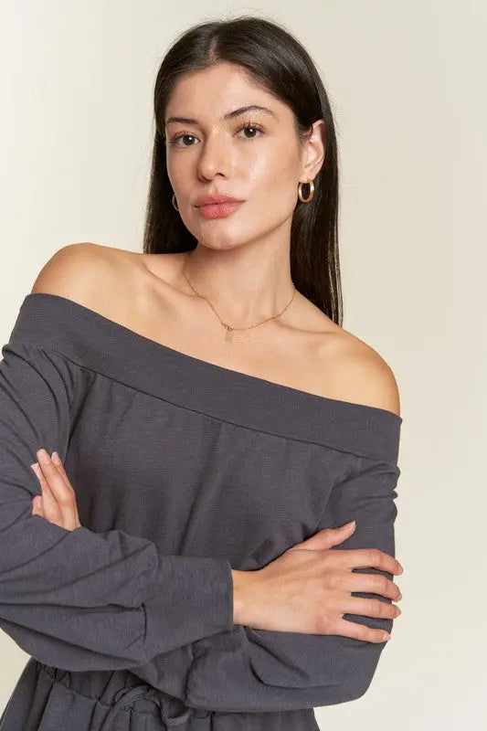 ONE SHOULDER TERRY JUMPSUIT Jade By Jane