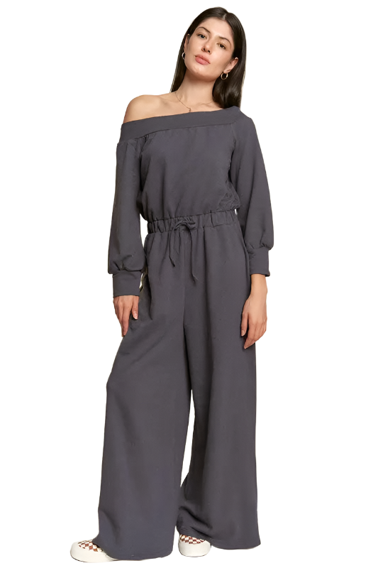 ONE SHOULDER TERRY JUMPSUIT - Pure Serenity DBA