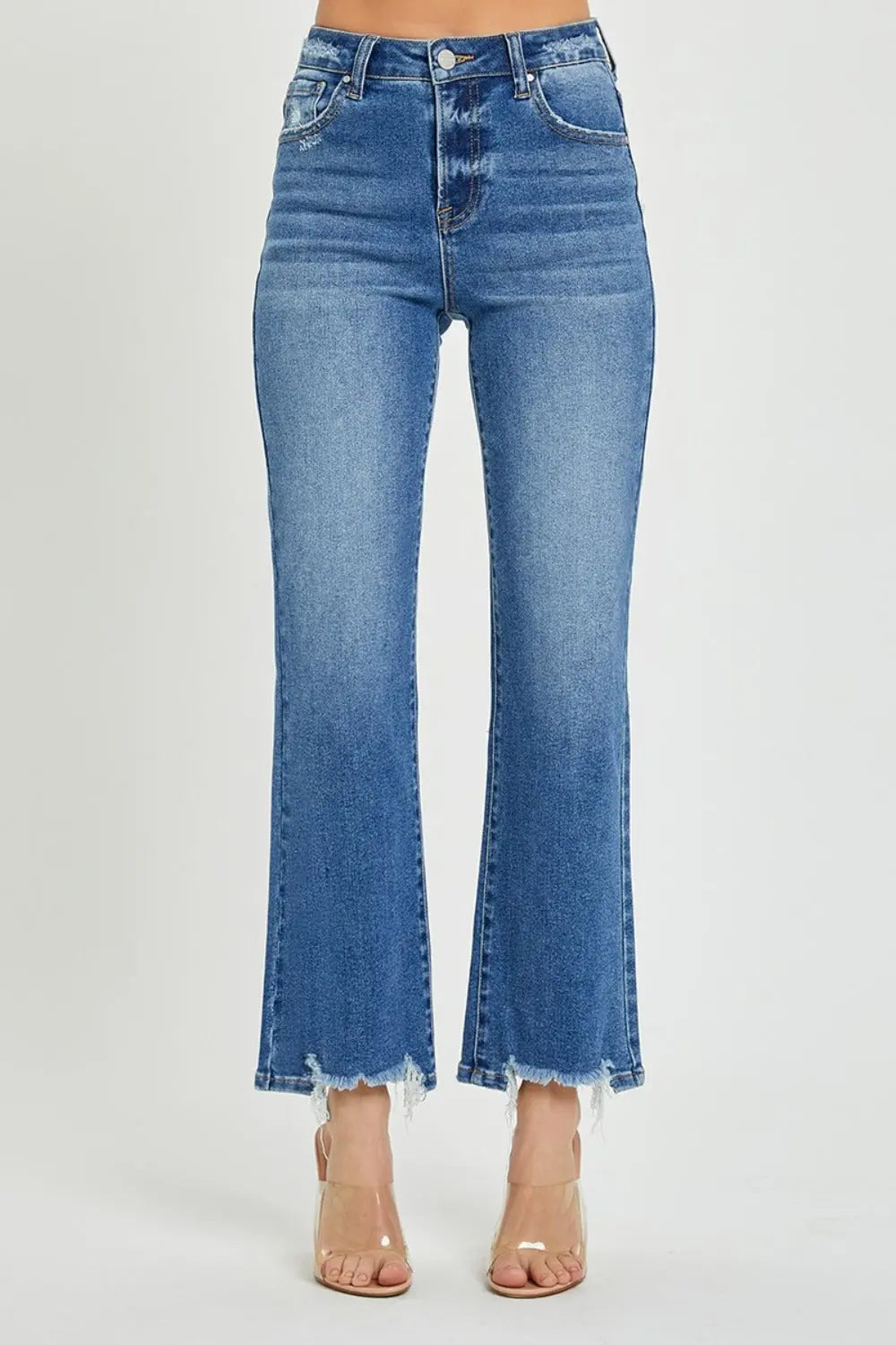 RISEN High Rise Straight Jeans Trendsi