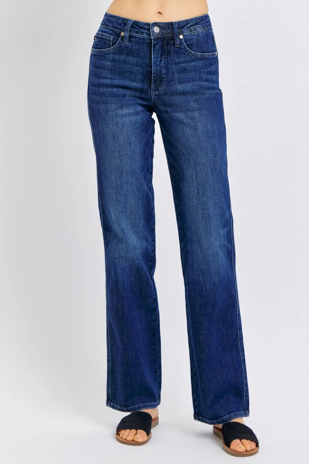 Judy Blue Full Size High Waist Tummy Control Straight Jeans Trendsi