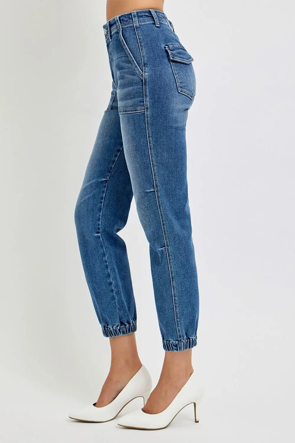 RISEN Full Size High Rise Ankle Jogger Jeans Trendsi