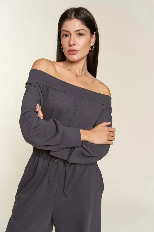 ONE SHOULDER TERRY JUMPSUIT Jade By Jane