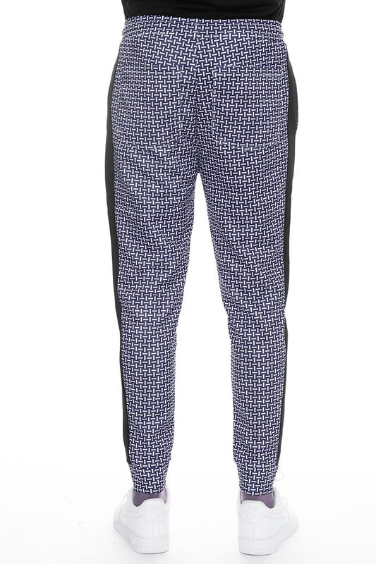 Patterned Sweatpants with Side Stripe - Pure Serenity DBA