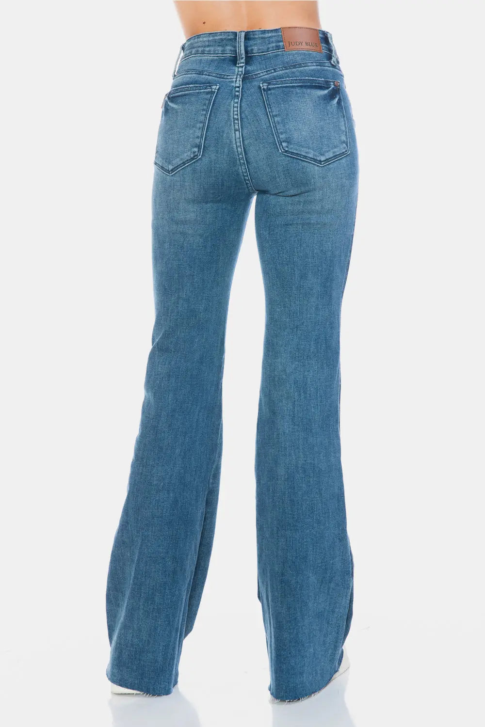 Judy Blue Full Size Tummy Control Cut Hem Flare Jeans Trendsi