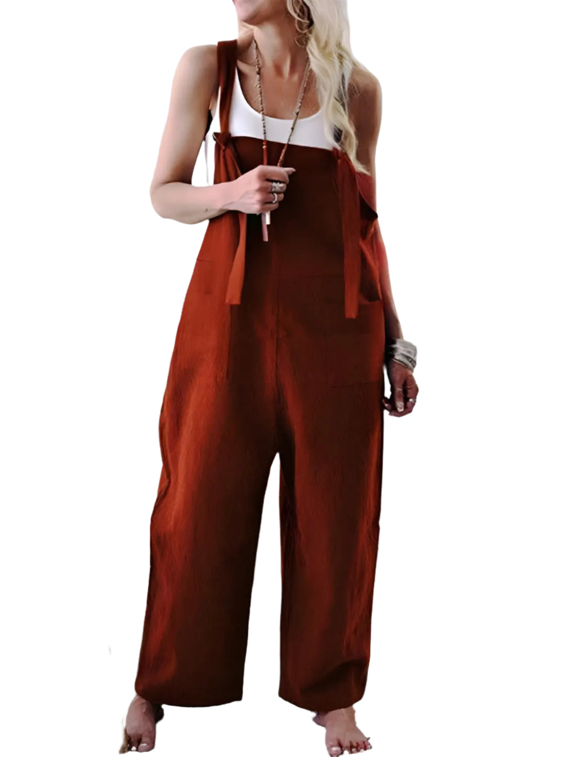 Pocketed Wide Strap Overalls - Pure Serenity DBA