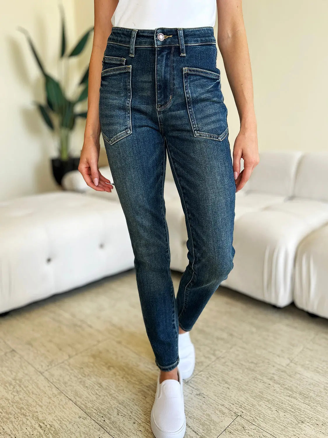 Judy Blue Full Size High Waist Skinny Jeans Trendsi