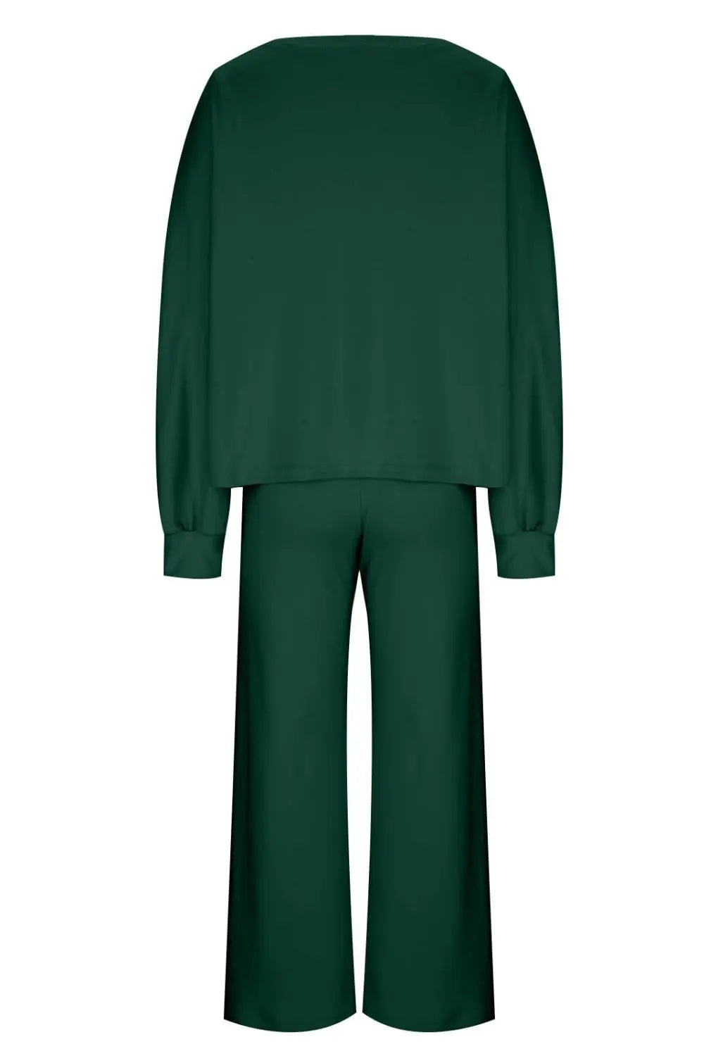 Round Neck Long Sleeve Top and Pants Set Trendsi