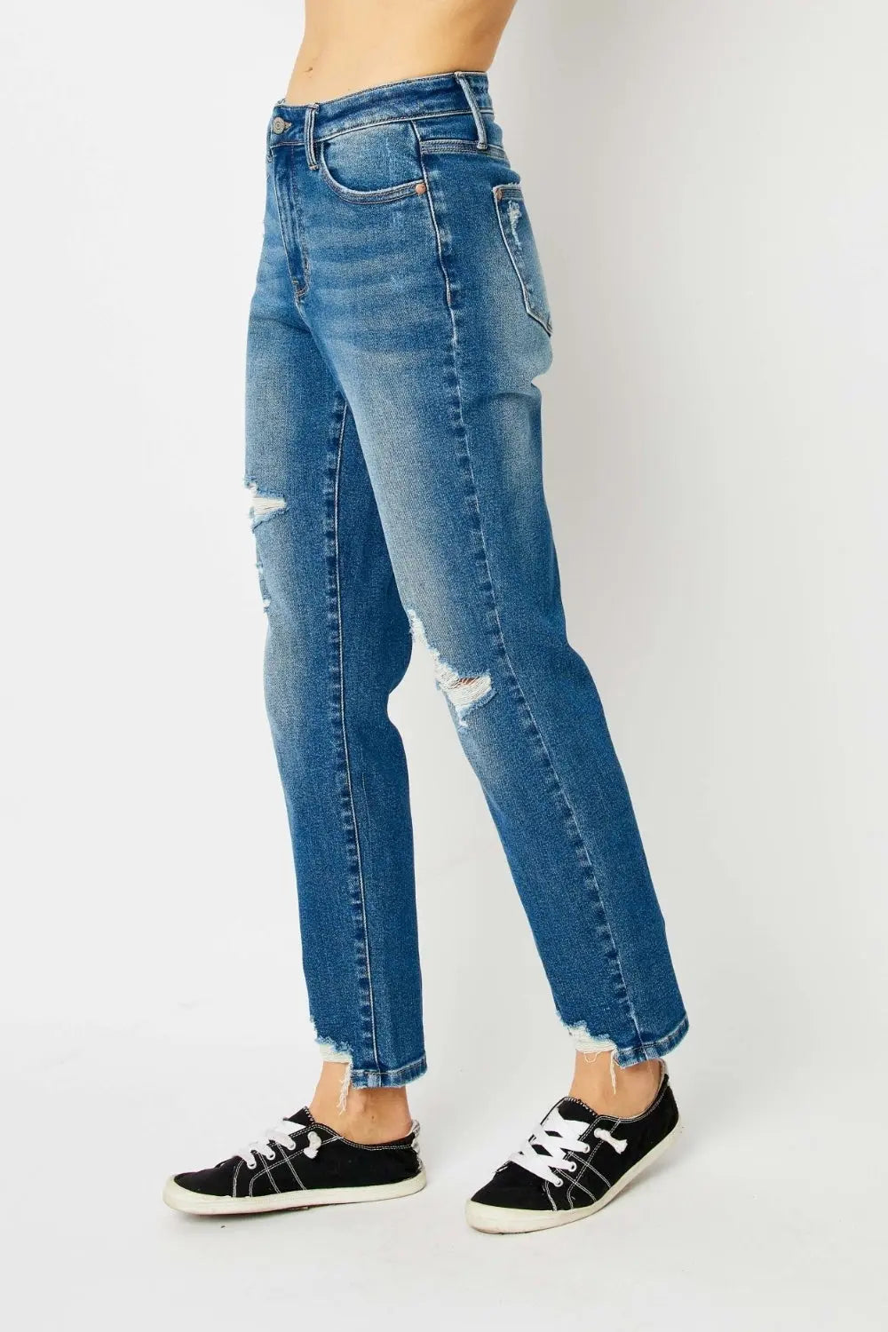 Judy Blue Full Size Distressed Slim Jeans Trendsi