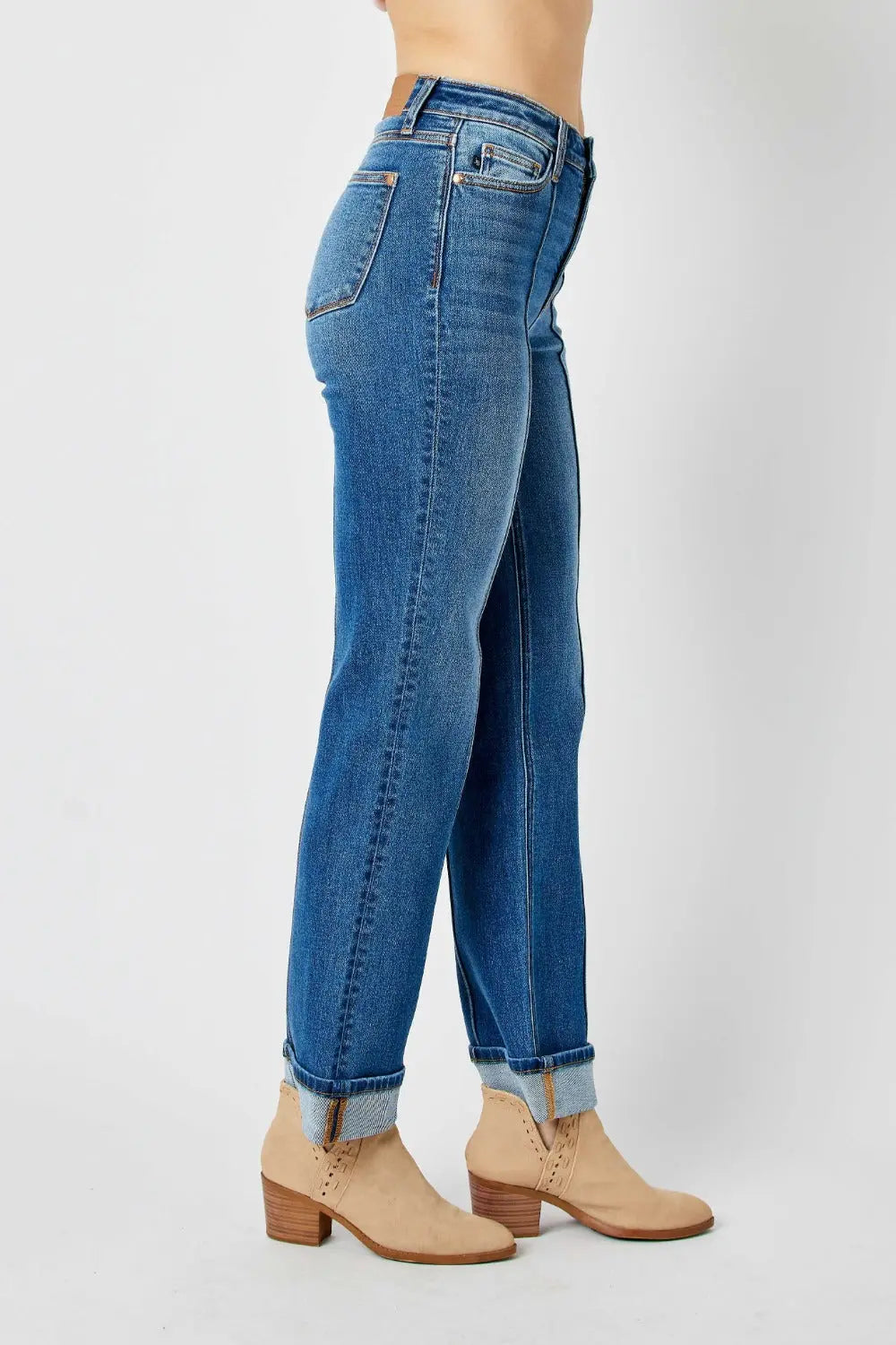 Judy Blue Full Size High Waist Front Seam Detail Straight Jeans Trendsi