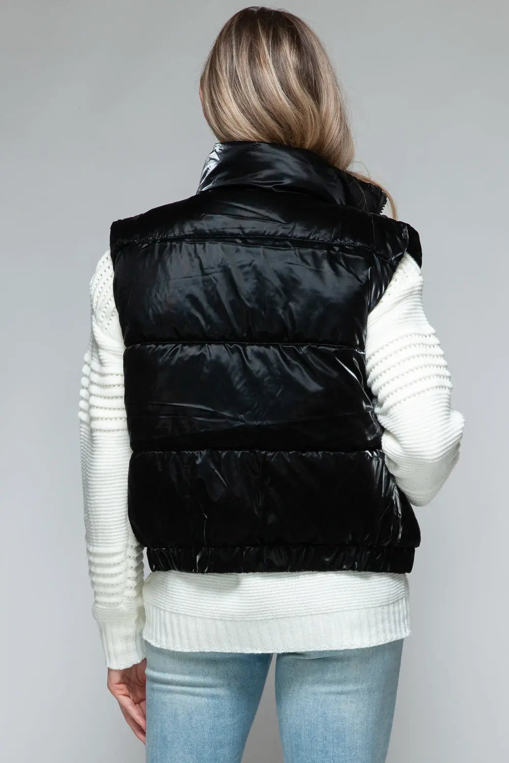 Snobbish Fine Fur Lining Quilted Vest Trendsi