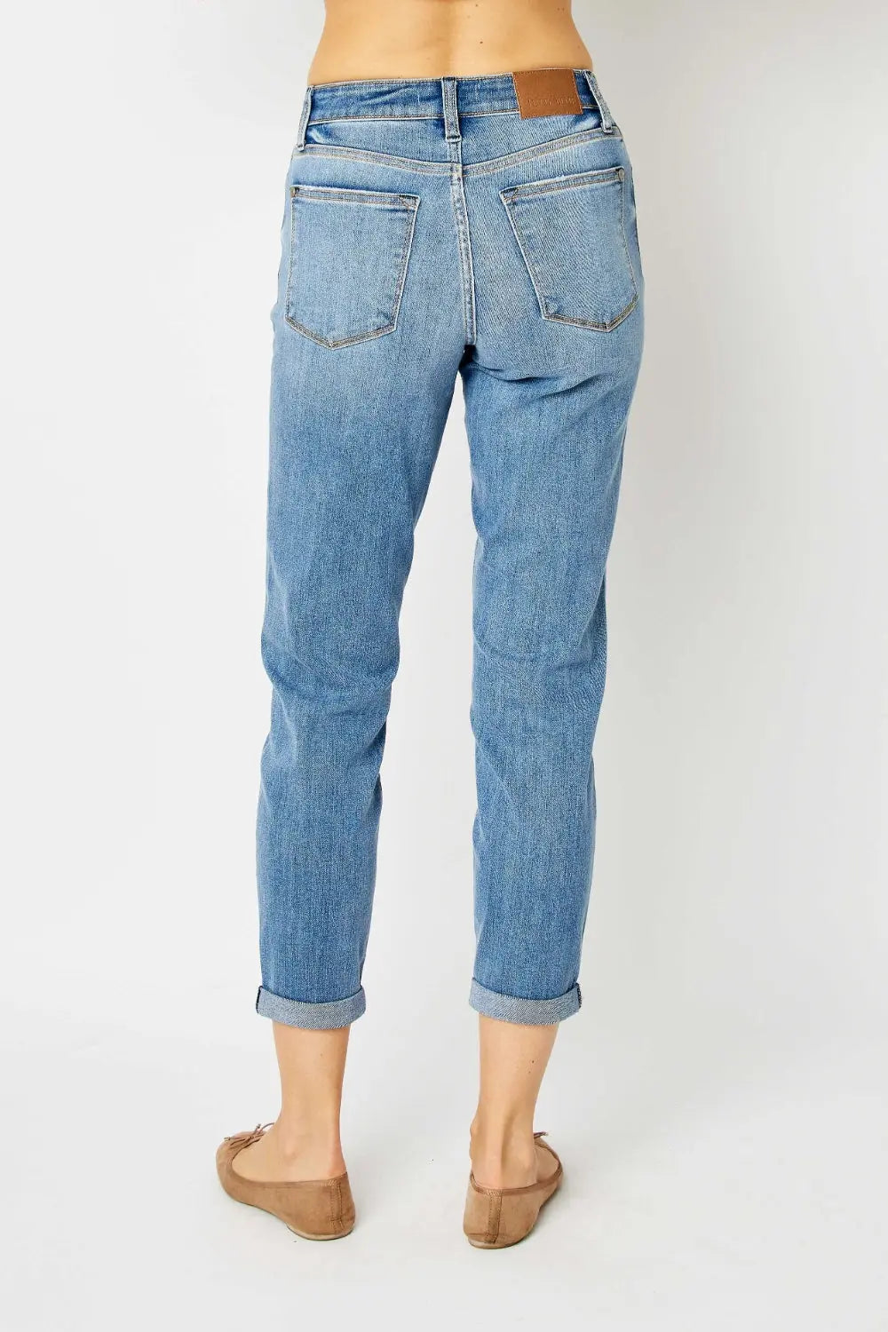 Judy Blue Full Size Cuffed Hem Slim Jeans Trendsi