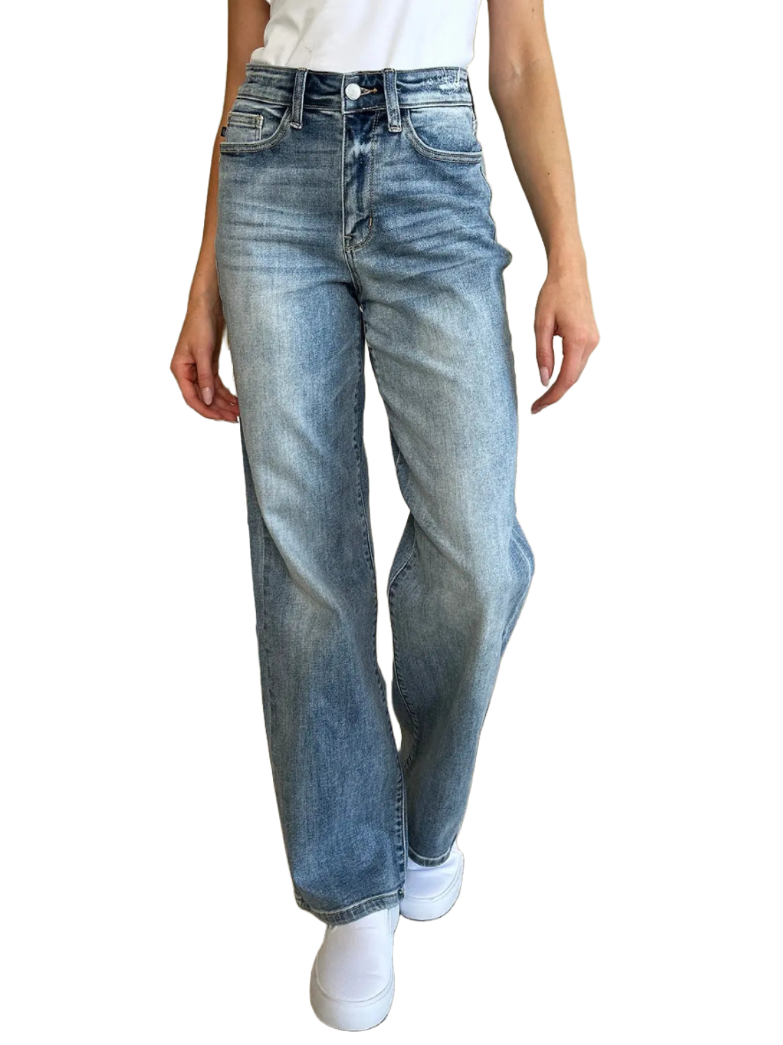 Judy Blue Full Size High Waist Straight Jeans - Pure Serenity DBA