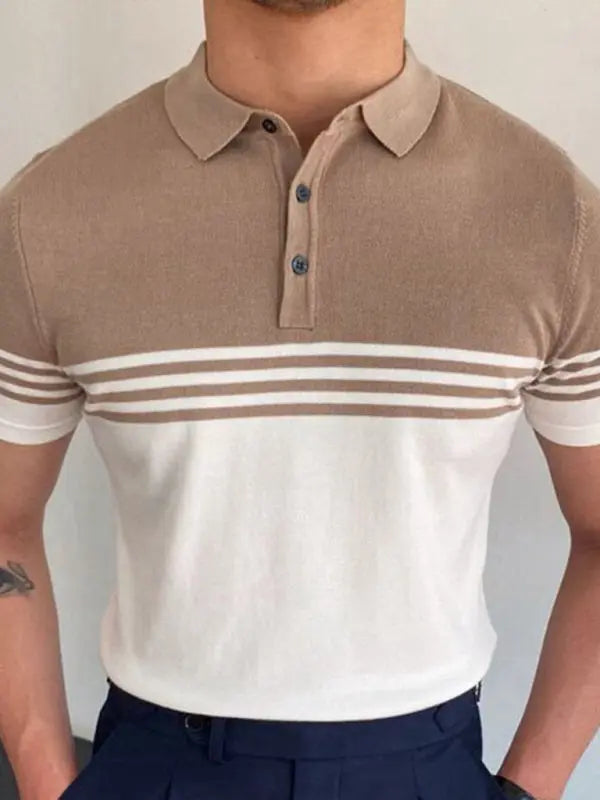 New Knitwear Short-sleeved color-blocking business Polo shirt kakaclo