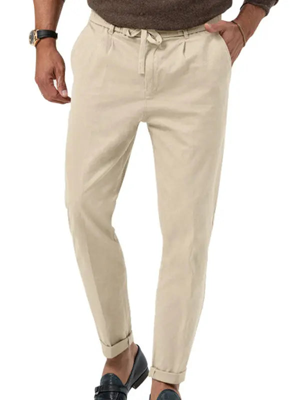 New men's trendy business straight solid color casual trousers kakaclo