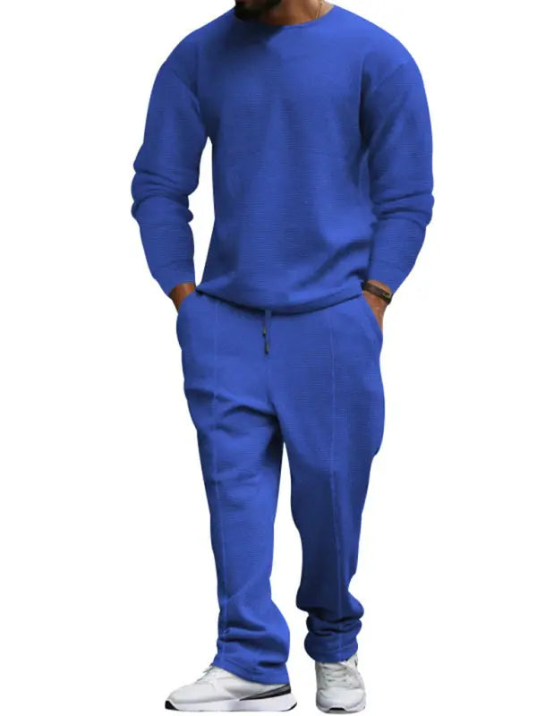 Men's new long-sleeved trousers round-neck casual suit kakaclo