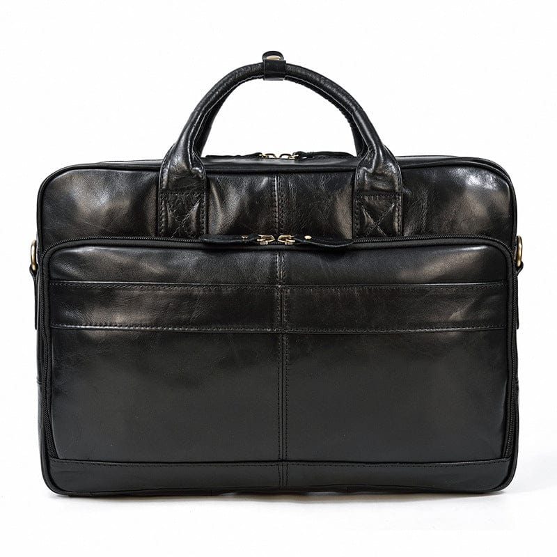 Pure Serenity DBA 3319 Black Men's Leather Briefcase Vintage Business One-shoulder Crossbody Bag