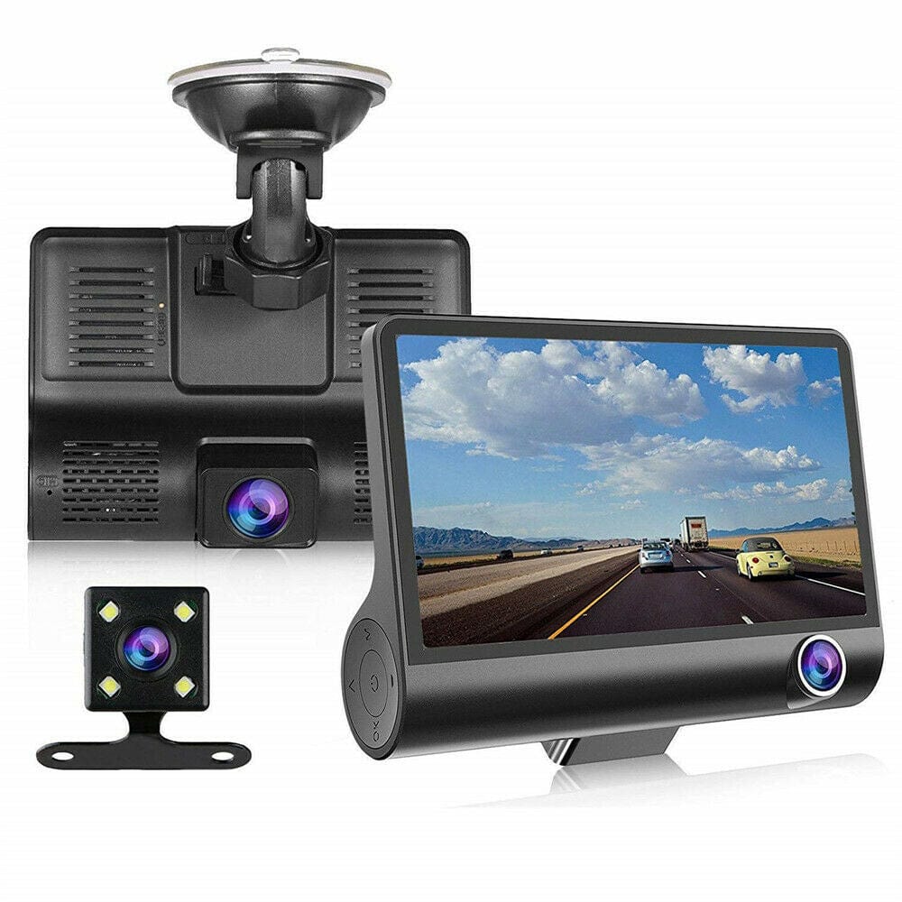 Pure Serenity DBA Car Accessories Dash Camera Full HD Front Rear & Interior Three Lens Car Dashboard Camera