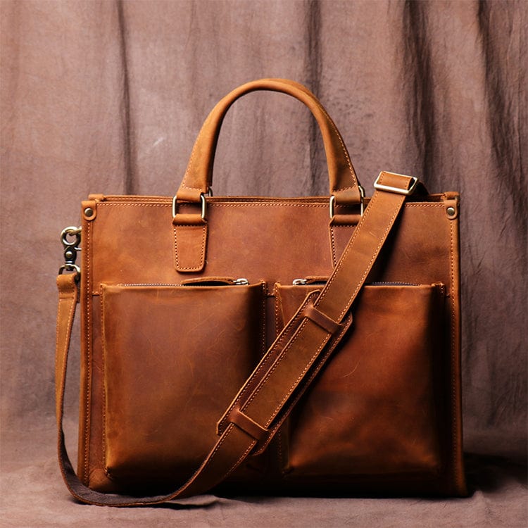 Pure Serenity DBA Vintage Cowhide Men's Handbag Business Briefcase