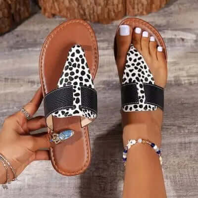 Trendsi Black / 36(US5) Animal Print Open Toe Sandals