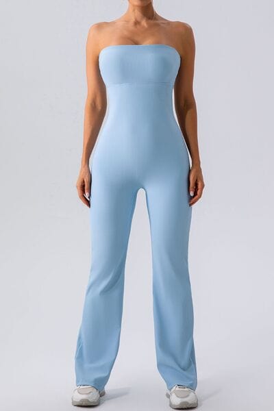 Trendsi Fitness Misty  Blue / S Sleeveless Straight Active Jumpsuit