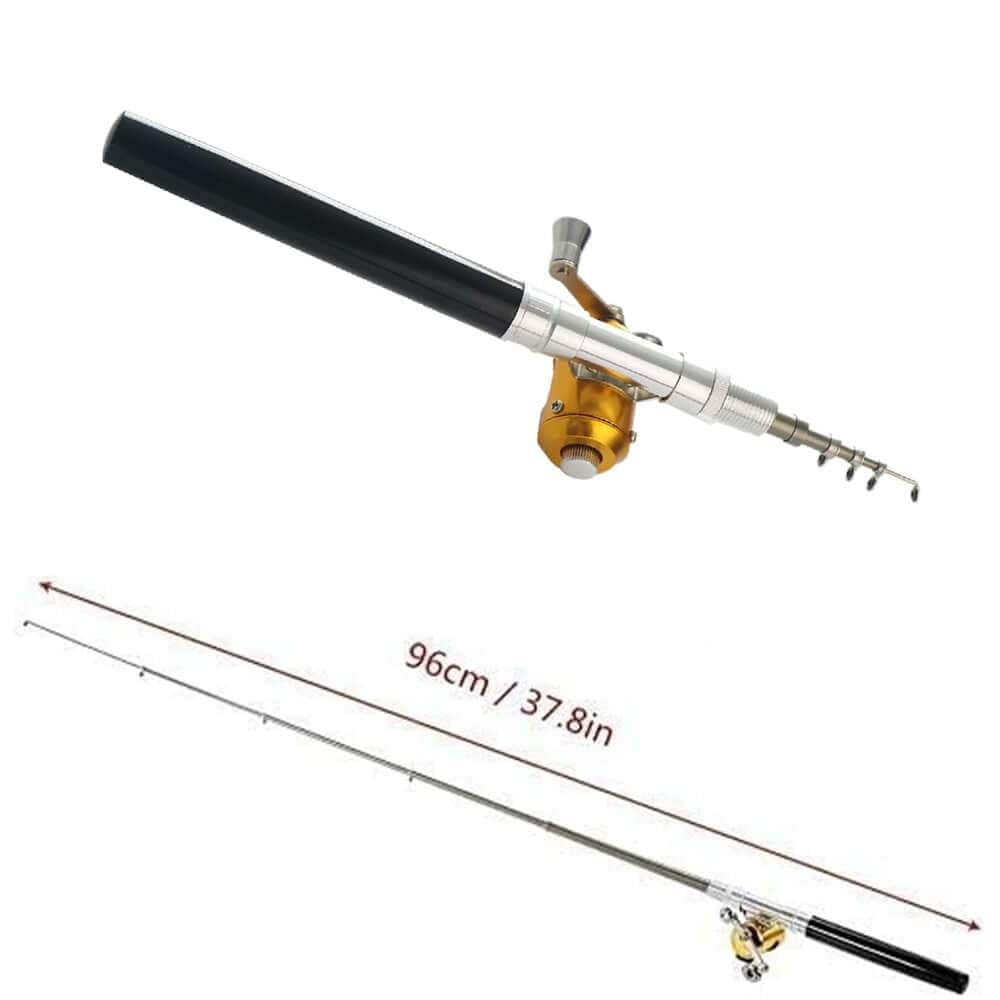 Wefulfill Pen Fishing Rod Mini Portable Pocket Pen Telescopic Fishing Rod Kit